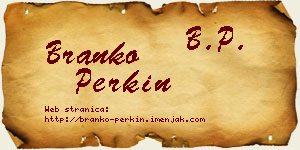 Branko Perkin vizit kartica
